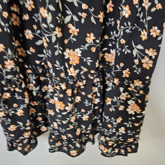 Inspired Hearts Floral Black Dress with Short Sleeves Size Xl - Picture 12 of 13